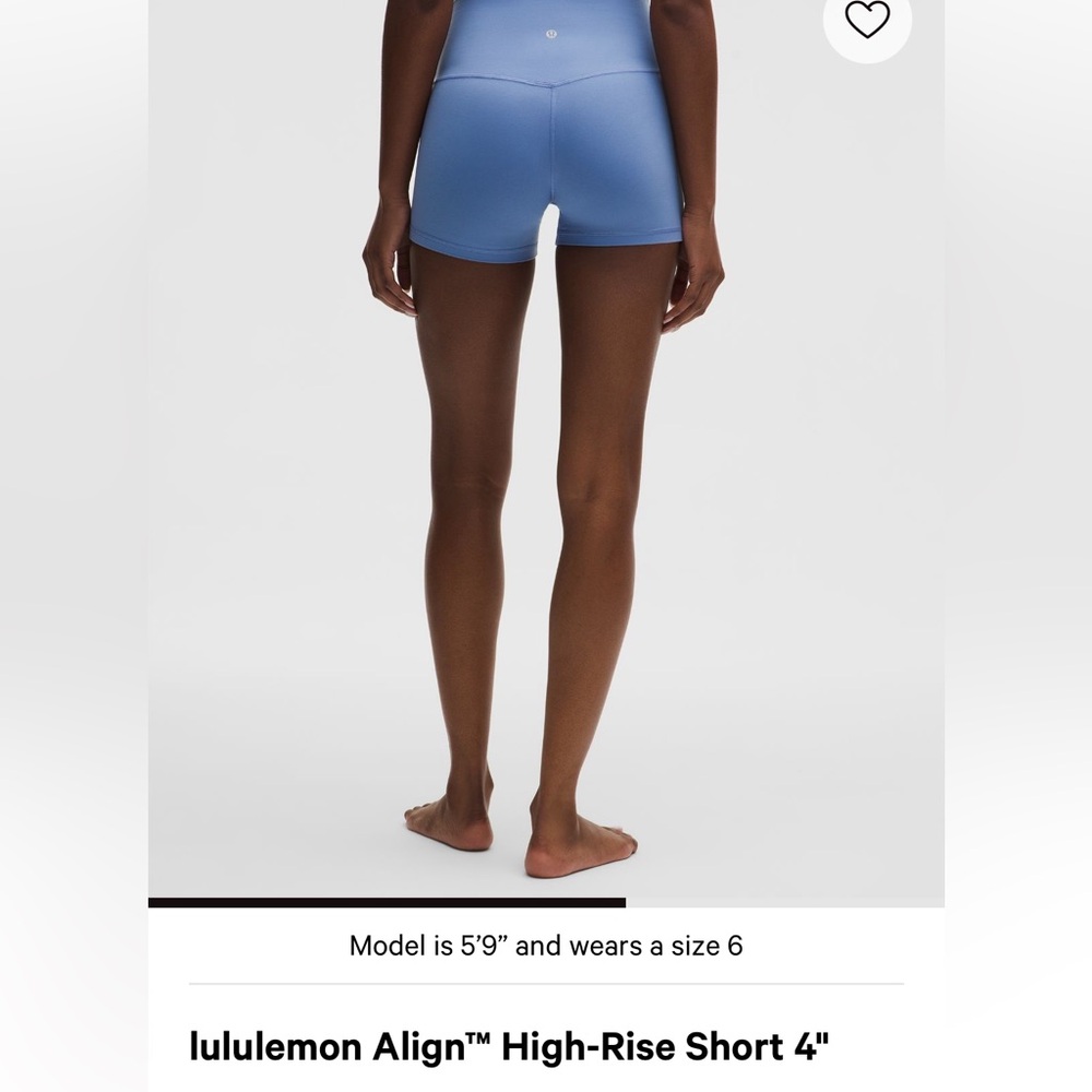 Lululemon Align High-Rise Short 4” Buttery Soft Nulu Like New true navy sz 10 - Picture 2 of 10